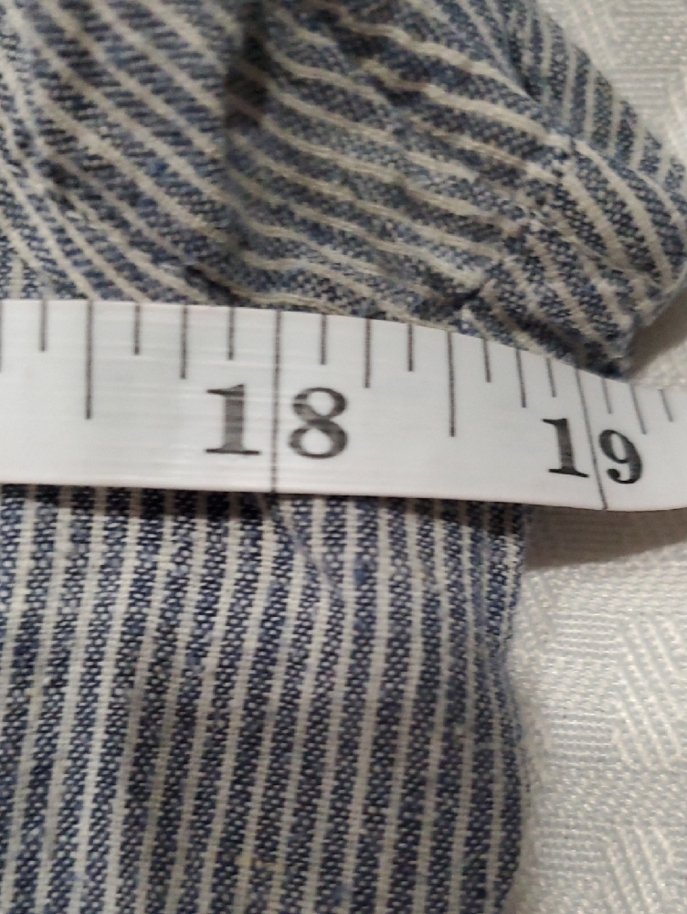 Casual Short-Sleeve Shift Dress in Light Blue and White Stripes Size PS. - Picture 12 of 14